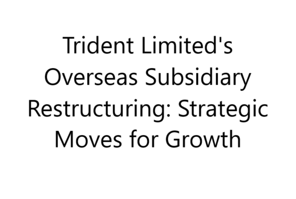 Trident Limited Restructures Overseas Subsidiaries for Growth and Global Expansion