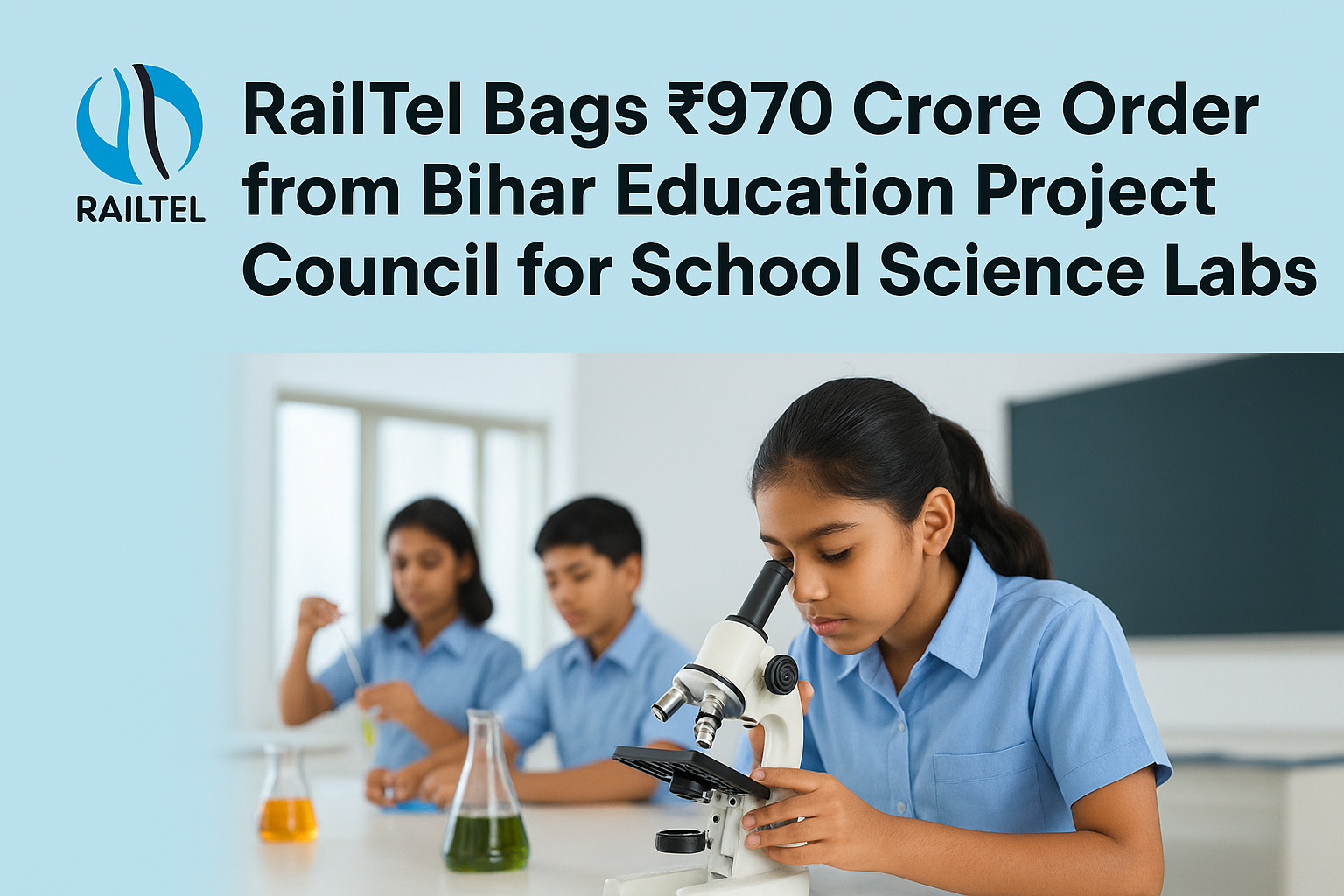 RailTel Secures ₹970 Crore Order from Bihar Education Project Council for School Science Labs