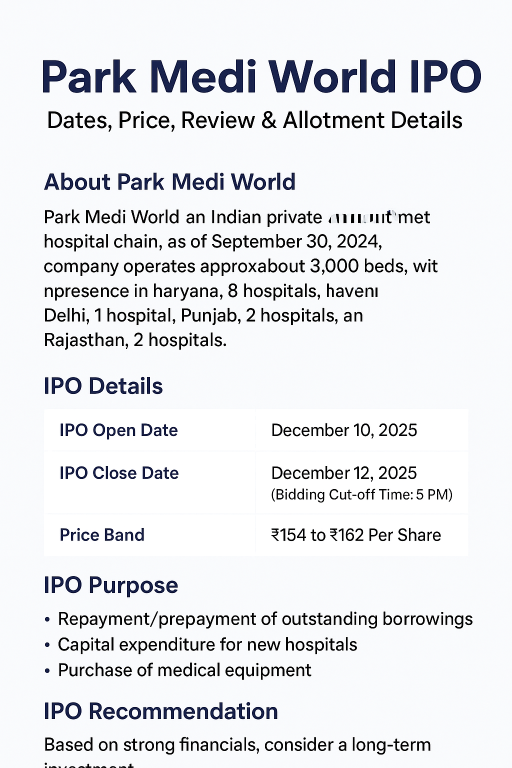 Park Medi World IPO