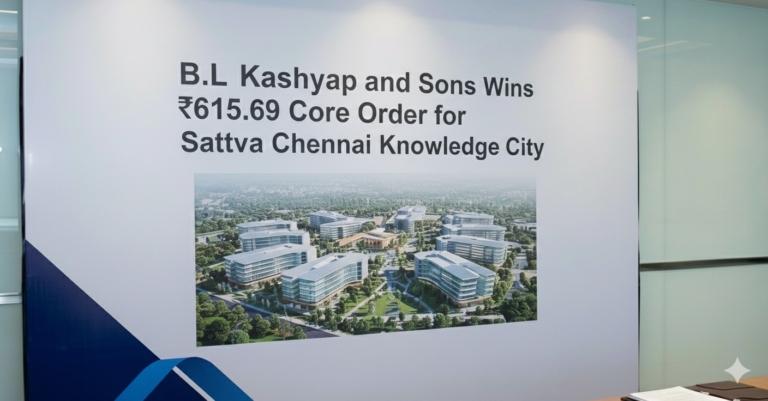B.L. Kashyap and Sons Wins ₹615.69 Crore Order for Sattva Chennai Knowledge City