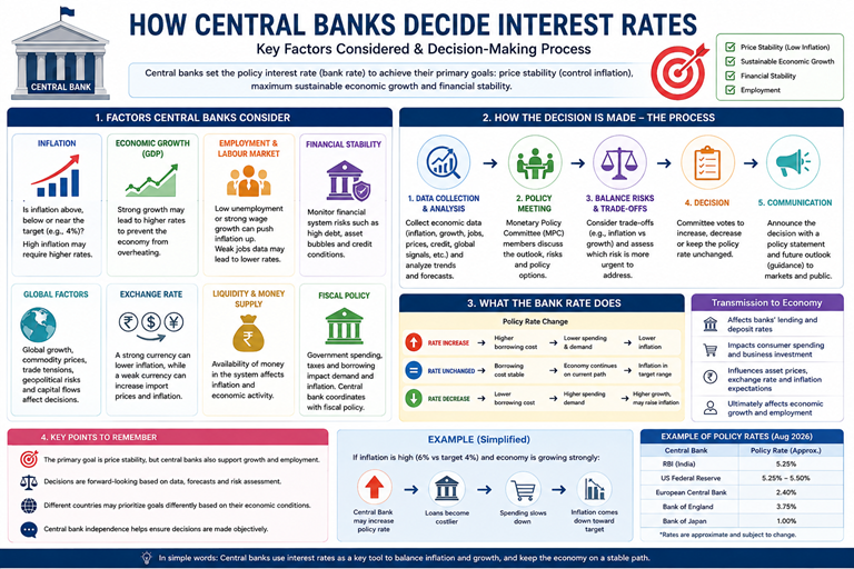 How Do Central Banks Decide Interest Rates? Key Factors That Influence Bank Rate Decisions 1 How central bank decide interest rate
