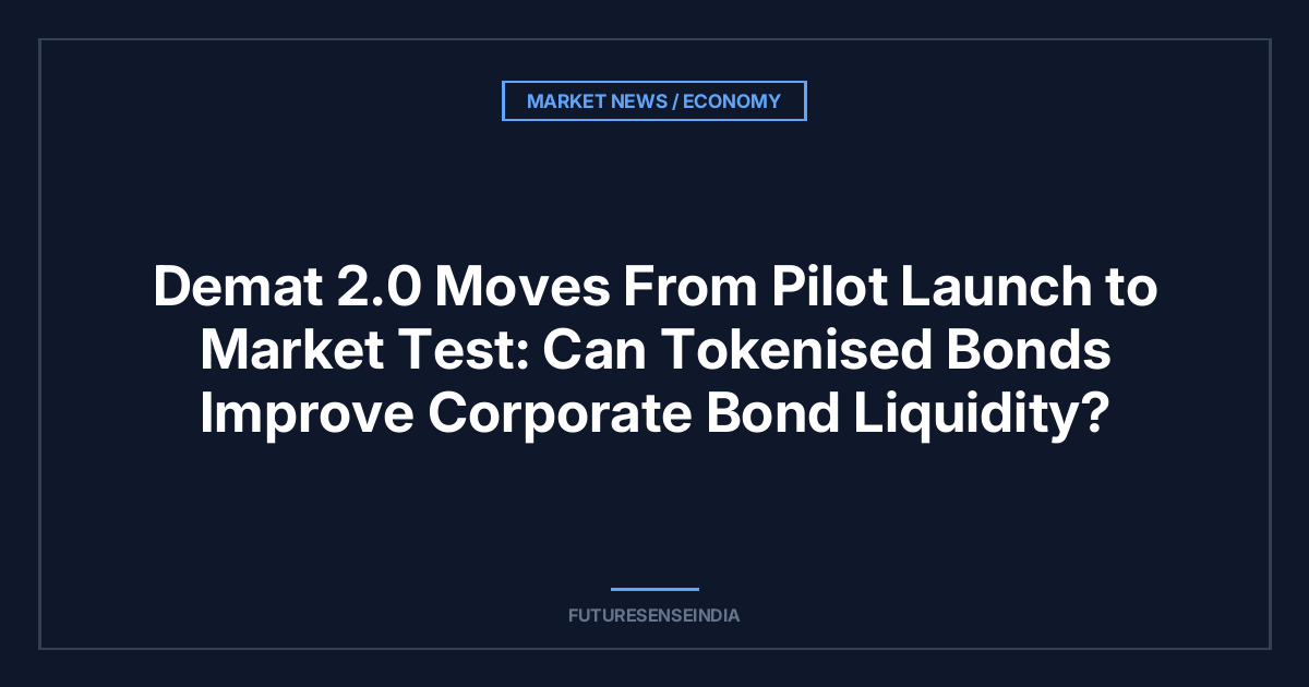 Demat 2.0 Moves From Pilot Launch to Market Test: Can Tokenised Bonds Improve Corporate Bond Liquidity?
