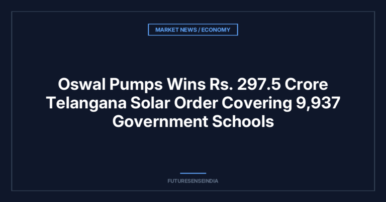 Oswal Pumps Wins ₹297.5 Crore Telangana Solar Order Covering 9,937 Government Schools