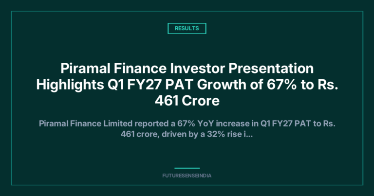 Piramal Finance to Meet Investors on September 22; Q1 FY27 Profit Rises 67%